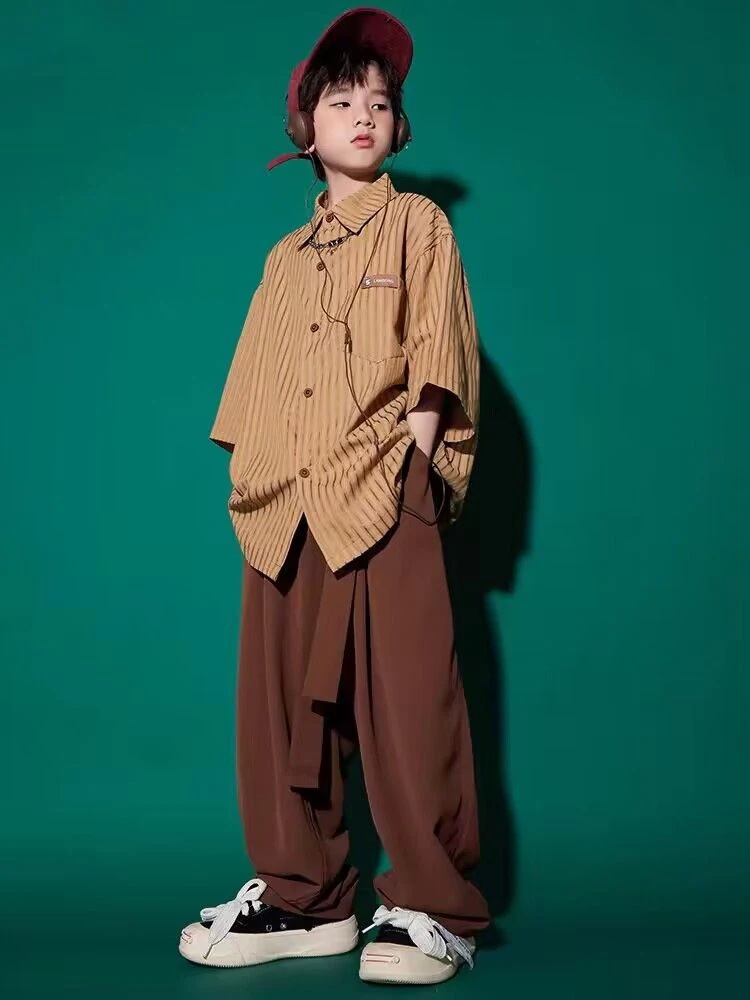 子供の街のダンスの潮服の小学生の運動会のヒップホップの出演服の男の子のシャツのhiphopのクールでかっこいい女の子のスーツ 子供の街のダンスの潮服の小学生の運動会のヒップホップの出演服の男の子のシャツのhiphopのクールでかっこいい女の子のスーツ