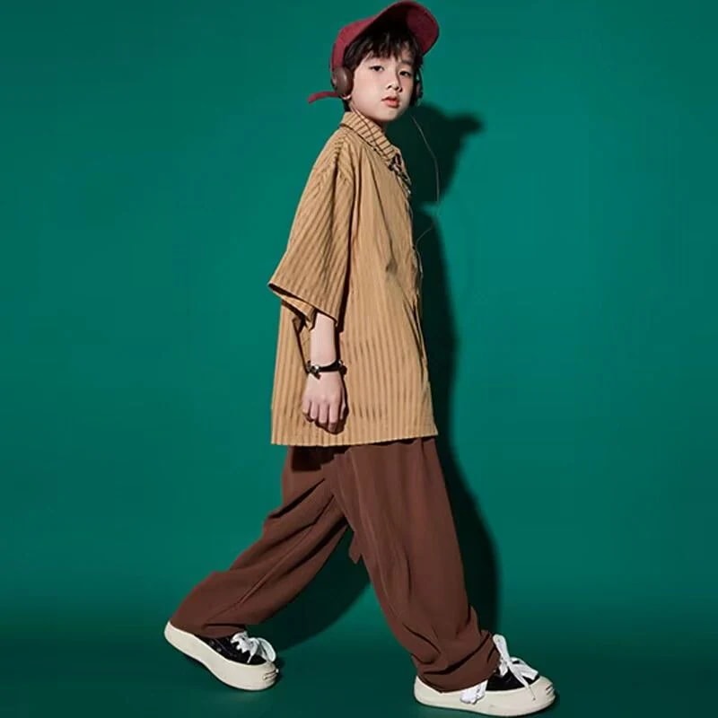 子供の街のダンスの潮服の小学生の運動会のヒップホップの出演服の男の子のシャツのhiphopのクールでかっこいい女の子のスーツ 子供の街のダンスの潮服の小学生の運動会のヒップホップの出演服の男の子のシャツのhiphopのクールでかっこいい女の子のスーツ