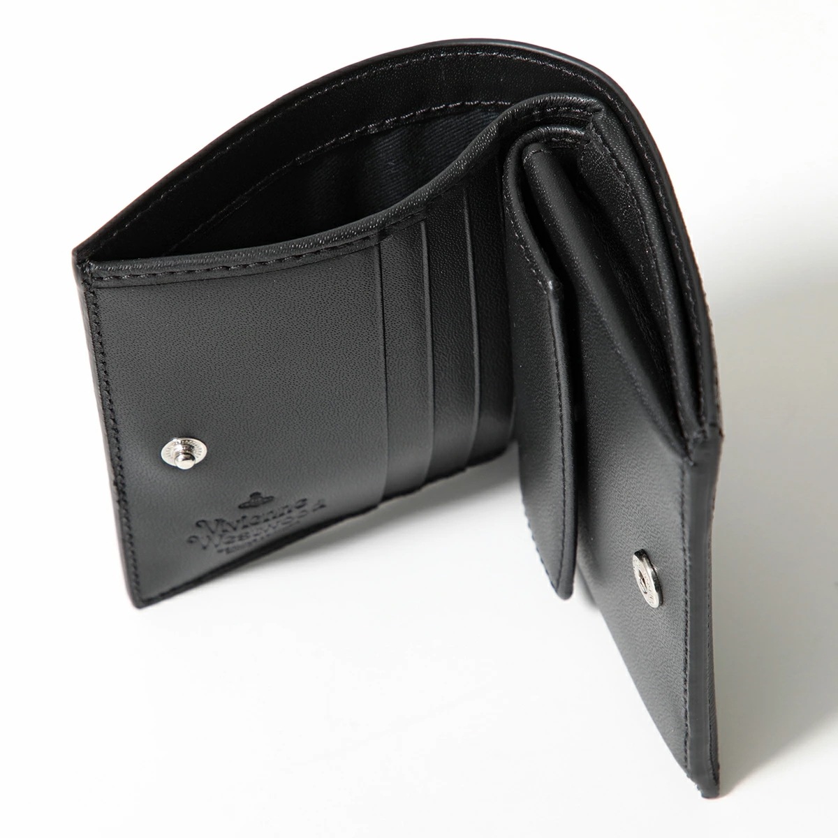 Vivienne Westwood ヴィヴィアンウエストウッド 二つ折り財布 51150031W L001N レディース サフィアーノ メタルオーブ ミニ財布 N401/BLACK