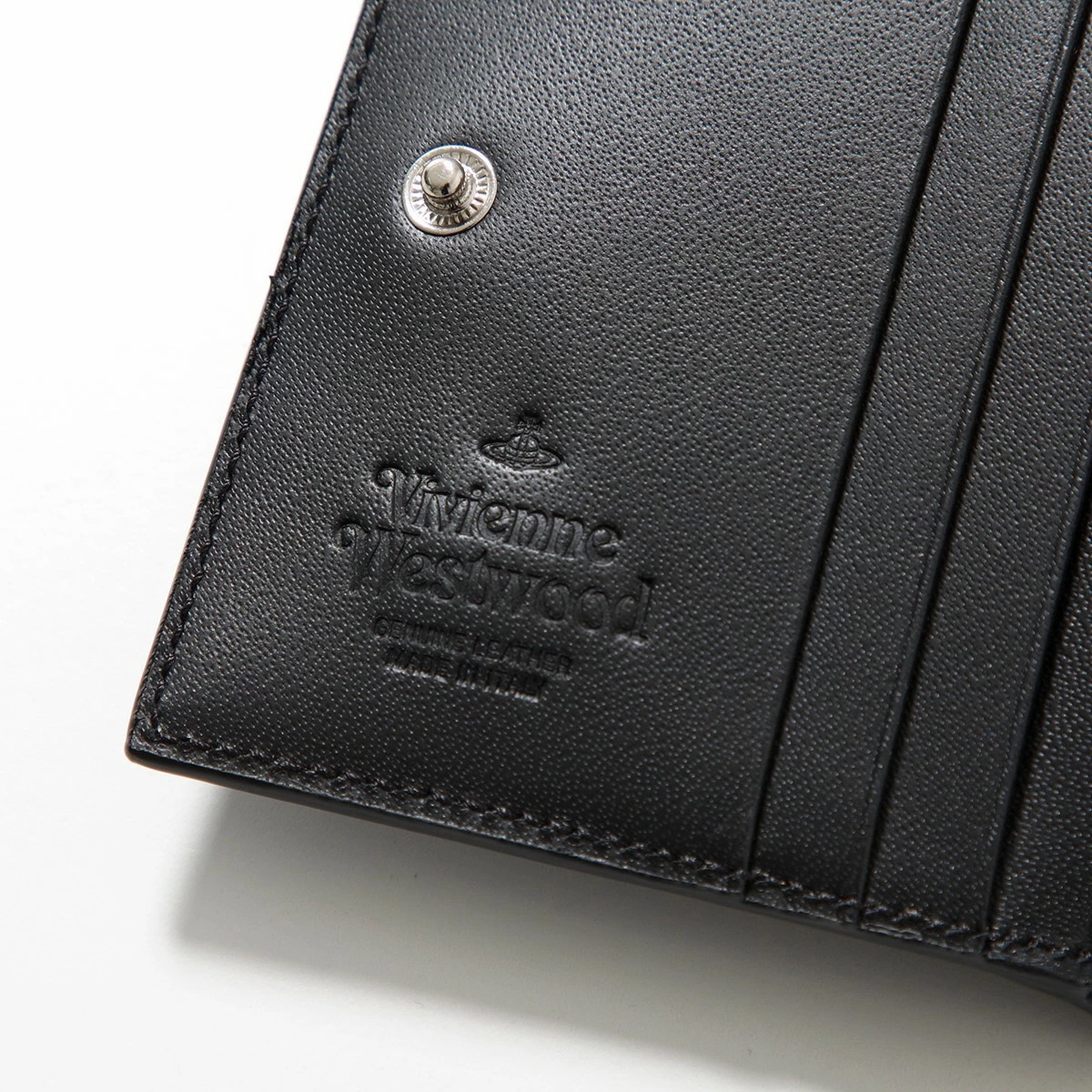 Vivienne Westwood ヴィヴィアンウエストウッド 二つ折り財布 51150031W L001N レディース サフィアーノ メタルオーブ ミニ財布 N401/BLACK