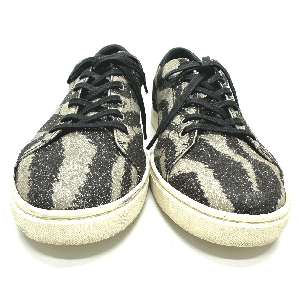 DOLCE&GABBANA ドルガバ スニーカー ゼブラ柄 ラメ ローカット レザー ブラック
