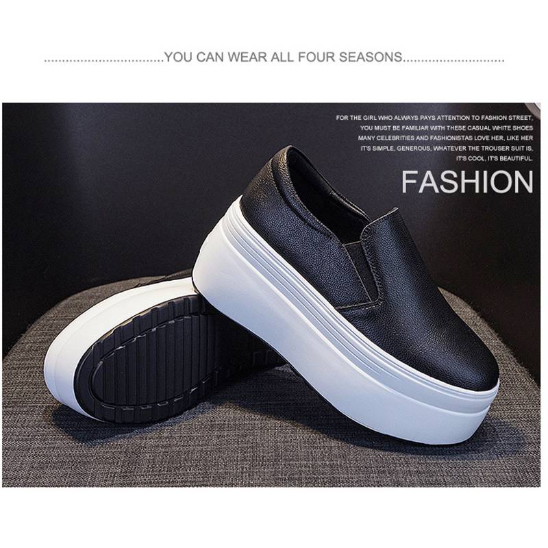 スニーカー 厚底 レディース スニーカー 厚底 歩きやすい スニーカー レディース スリッポン( 白 黒 ）厚底 スニーカー ジップ スニーカー レディース スリッポン ヒール8cm スニーカー レデ