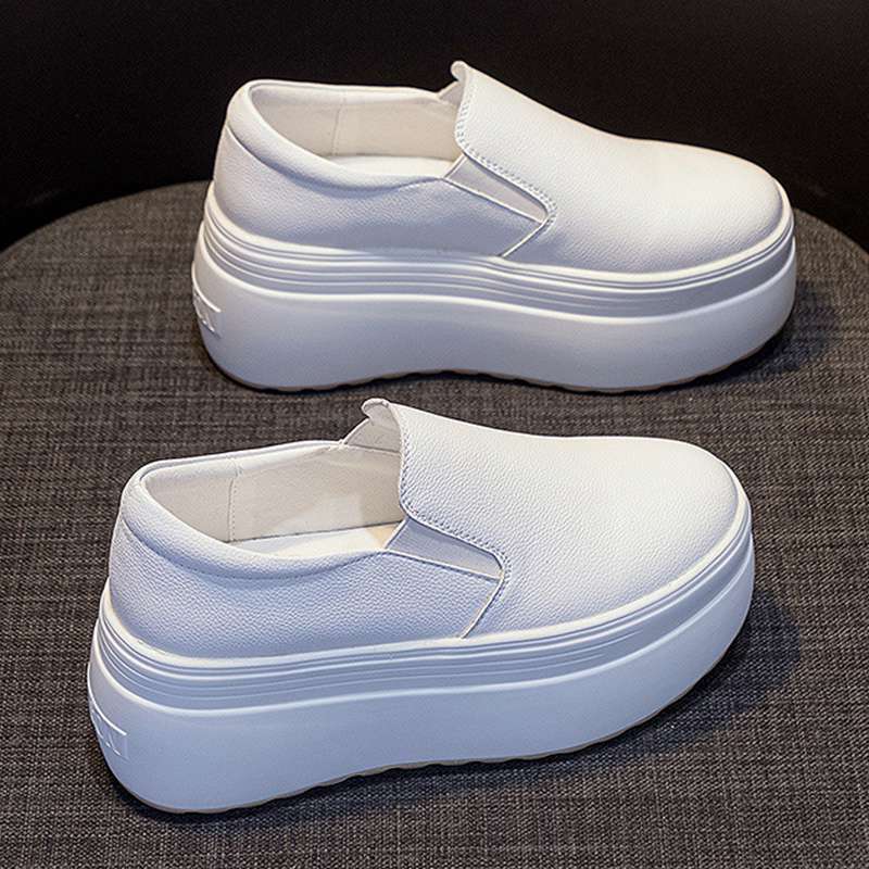 スニーカー 厚底 レディース スニーカー 厚底 歩きやすい スニーカー レディース スリッポン( 白 黒 ）厚底 スニーカー ジップ スニーカー レディース スリッポン ヒール8cm スニーカー レデ