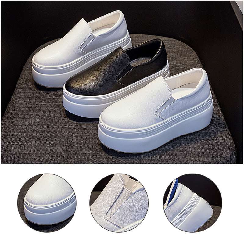 スニーカー 厚底 レディース スニーカー 厚底 歩きやすい スニーカー レディース スリッポン( 白 黒 ）厚底 スニーカー ジップ スニーカー レディース スリッポン ヒール8cm スニーカー レデ