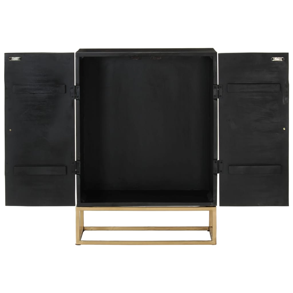 サイドボード ブラック 55x34x75 cm マンゴー無垢材&鉄製 サイドボード ブラック 55x34x75 cm マンゴー無垢材&鉄製