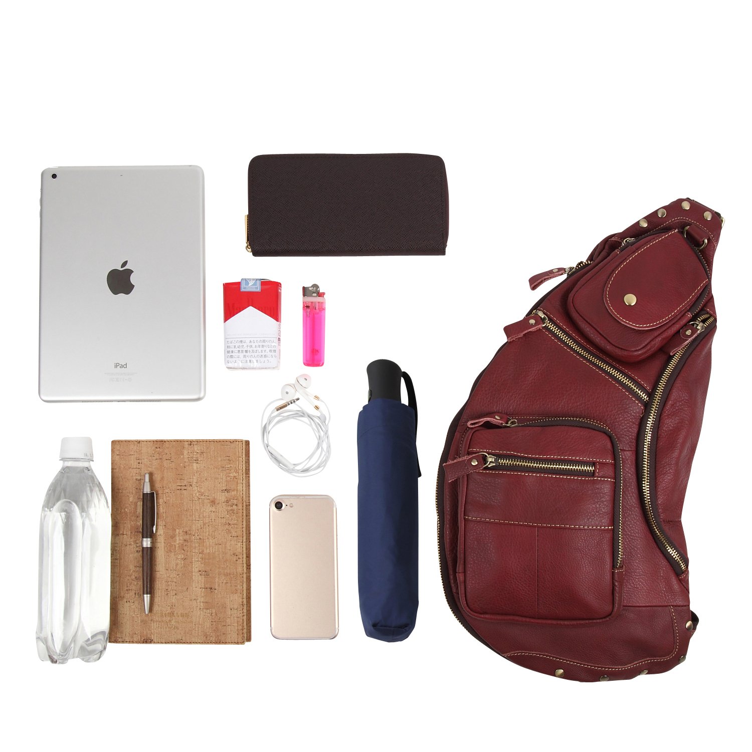 ボディバッグ 本革 レザー ショルダーバッグ 斜めがけ メンズ レディース バッグ 全3色 ブラウン ブラック レッド ボディバッグ 本革 レザー ショルダーバッグ 斜めがけ メンズ レディース バッグ 全3色 ブラウン ブラック レッド