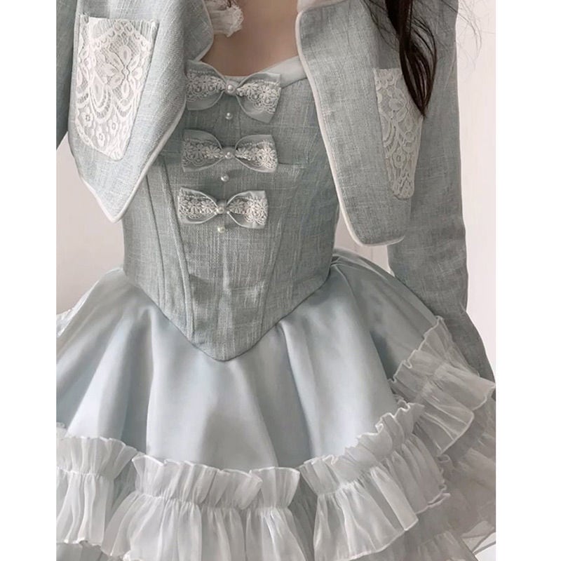 [急速出荷]パーティードレス スーツスカートレディース新型高級感ショート丈コートプリンセススカート 秋(最安値保証)