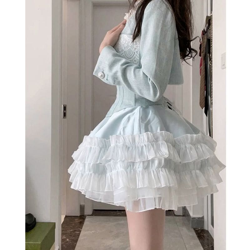 [急速出荷]パーティードレス スーツスカートレディース新型高級感ショート丈コートプリンセススカート 秋(最安値保証)