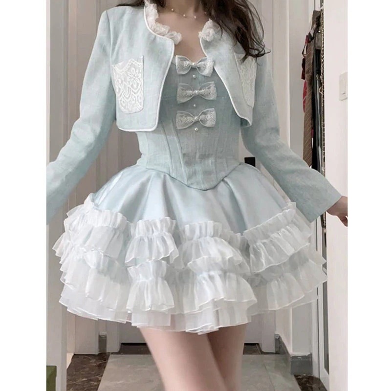 [急速出荷]パーティードレス スーツスカートレディース新型高級感ショート丈コートプリンセススカート 秋(最安値保証)