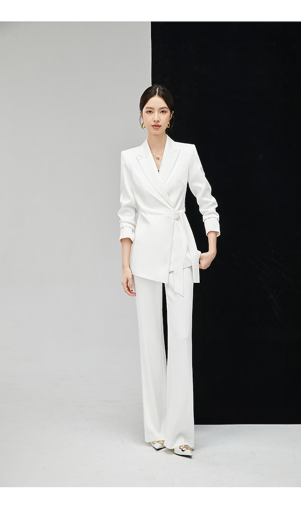 Qoo10] レディース スーツ ノーカラージャケット