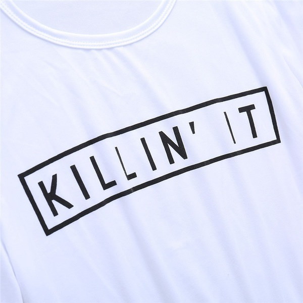 カジュアル夏の女性プレーントップスプルオーバー半袖OネックKILLIN ITプリントベアミドリフTシャツF カジュアル夏の女性プレーントップスプルオーバー半袖OネックKILLIN ITプリントベアミドリフTシャツF