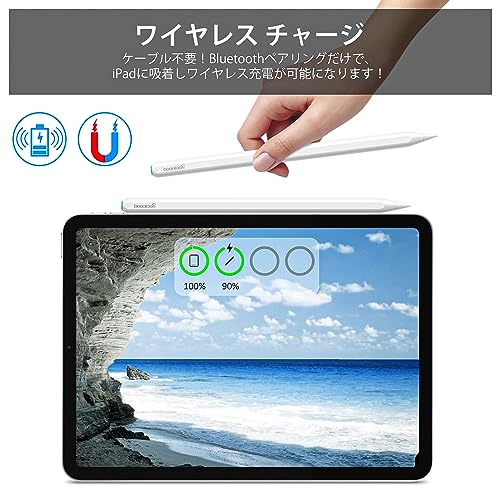 GOOJODOQ 新型 GD13+ スタイラスペン ワイヤレス充電式+Type-C充電式 iPad用 タッチペン Bluetooth ペンシ