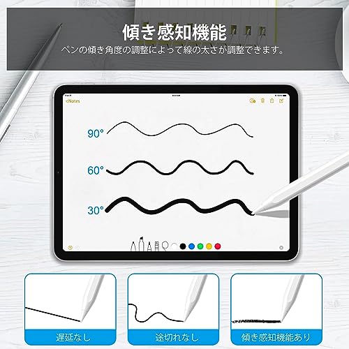 GOOJODOQ 新型 GD13+ スタイラスペン ワイヤレス充電式+Type-C充電式 iPad用 タッチペン Bluetooth ペンシ