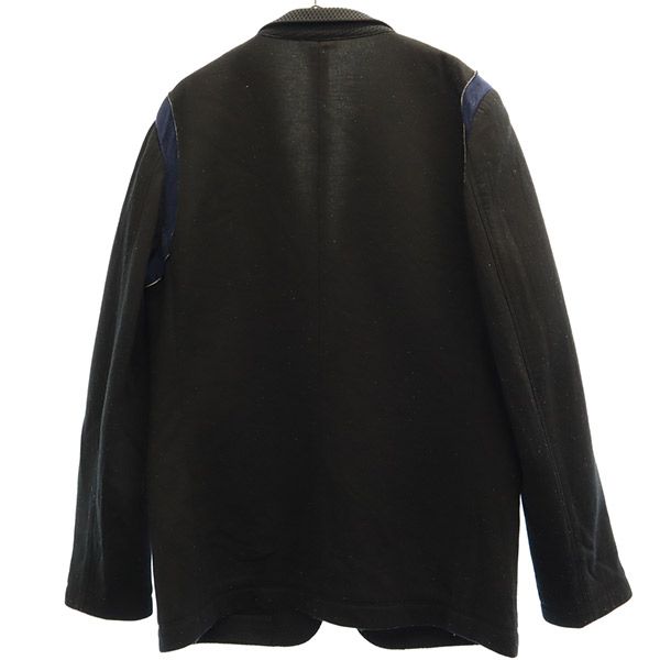 デザイン テーラードジャケット 38 ブラック×ネイビー メンズ デザイン テーラードジャケット 38 ブラック×ネイビー メンズ