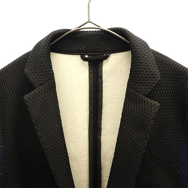 デザイン テーラードジャケット 38 ブラック×ネイビー メンズ デザイン テーラードジャケット 38 ブラック×ネイビー メンズ