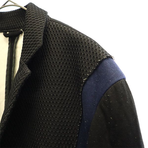 デザイン テーラードジャケット 38 ブラック×ネイビー メンズ デザイン テーラードジャケット 38 ブラック×ネイビー メンズ