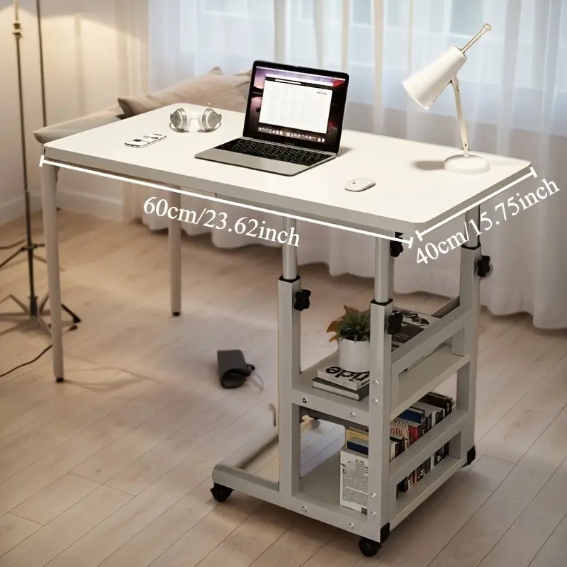 高さ調整可能な折りたたみテーブル - 頑丈な木製&金属構造省スペース設計手動調節式 - ホームオフィス・リビングルーム・寝室・寮に - 簡単組立電気不要 - モダンミニマリストスタイルベッ 高さ調整可能な折りたたみテーブル - 頑丈な木製&金属構造省スペース設計手動調節式 - ホームオフィス・リビングルーム・寝室・寮に - 簡単組立電気不要 - モダンミニマリストスタイルベッ