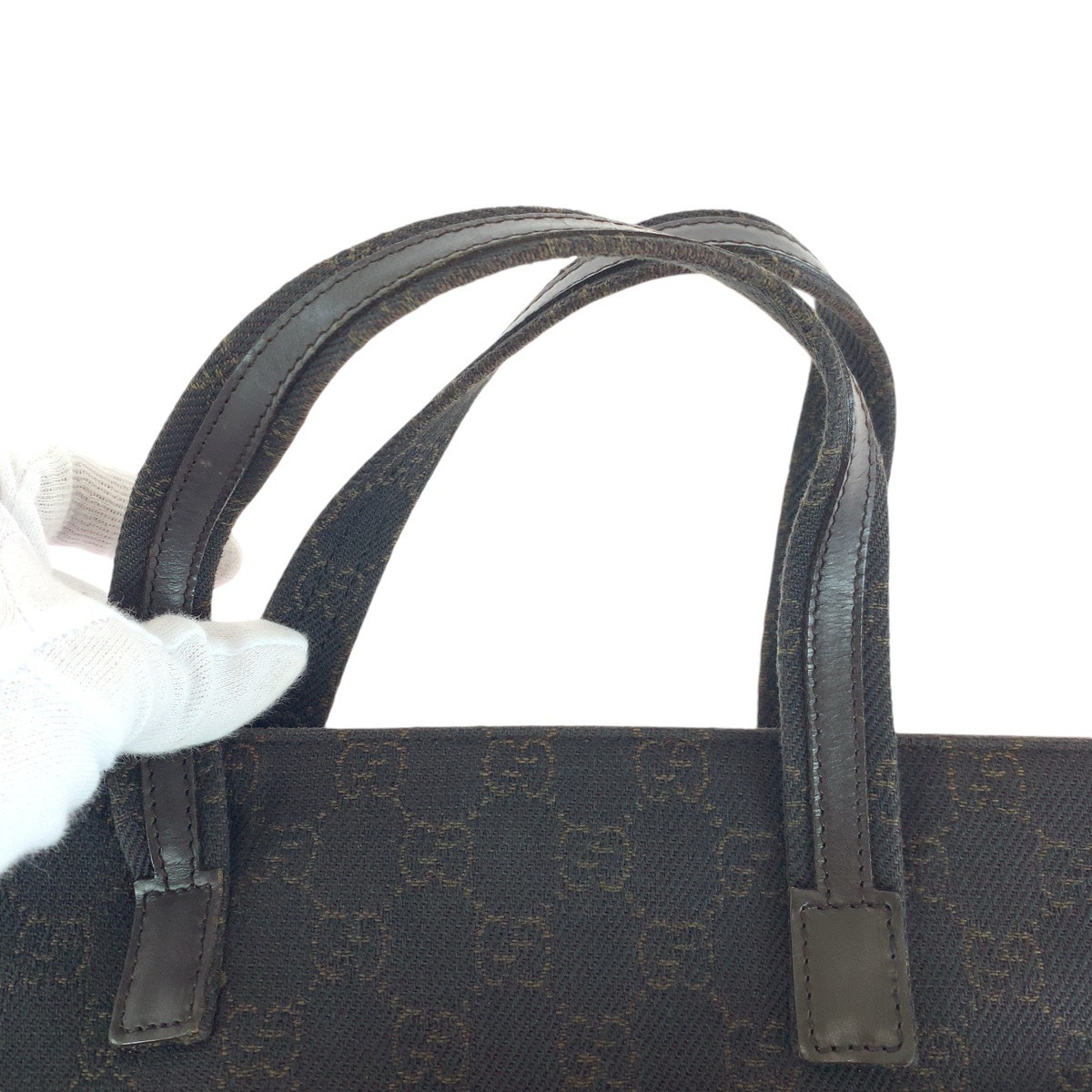 ブラウン ゴールド金具 GGキャンバス/レザー 105650 トートバッグ ハンドバッグ レディース 410884