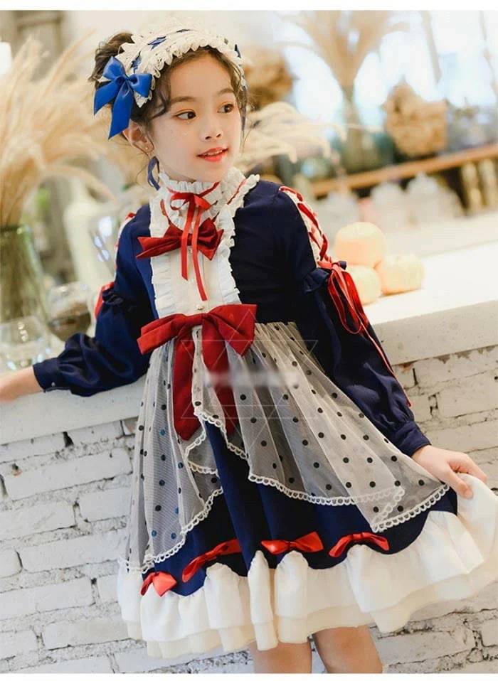 メイド服 子供用 ロリータ ドレス ハロウィン　ワンピース　ドレス アリスドレス コスプレコス 衣装 仮装 ハロウィーン パーティー ふしぎの国のアリス お姫様 長袖 コスプレ キッズ仮装 クリ