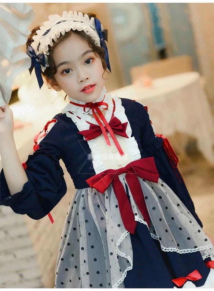 メイド服 子供用 ロリータ ドレス ハロウィン　ワンピース　ドレス アリスドレス コスプレコス 衣装 仮装 ハロウィーン パーティー ふしぎの国のアリス お姫様 長袖 コスプレ キッズ仮装 クリ