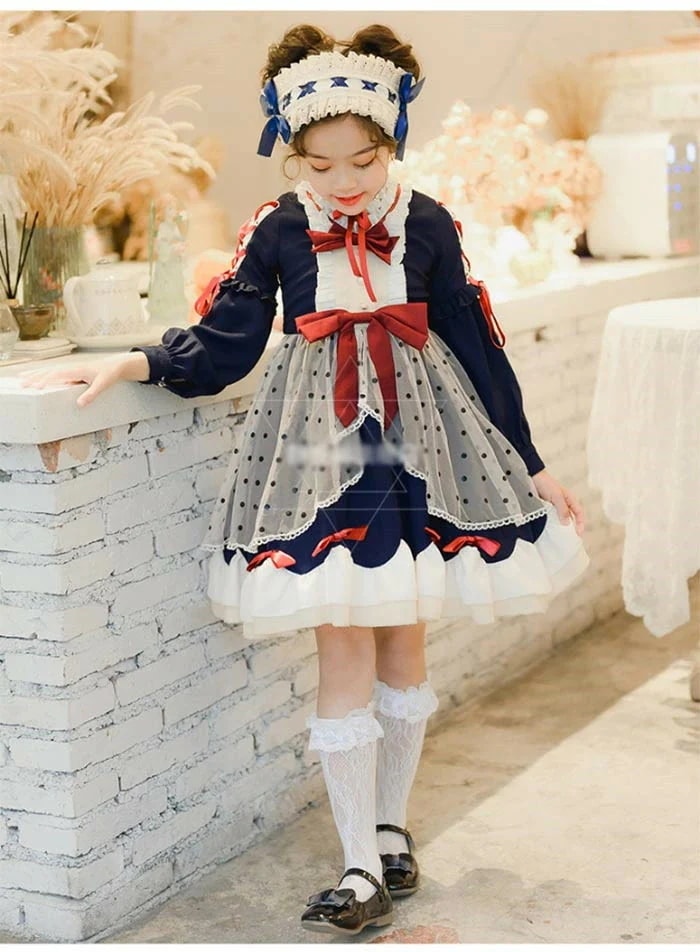 メイド服 子供用 ロリータ ドレス ハロウィン　ワンピース　ドレス アリスドレス コスプレコス 衣装 仮装 ハロウィーン パーティー ふしぎの国のアリス お姫様 長袖 コスプレ キッズ仮装 クリ