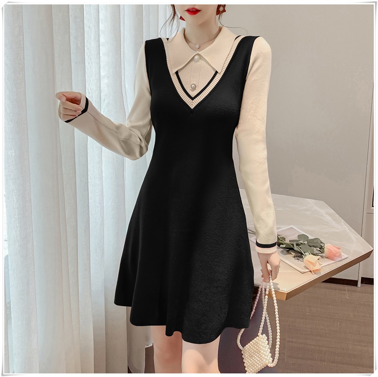 ニットワンピース 切り返しデザイン ブラック レッド ワンピース ミモレ ミモレ丈 ロング ロング丈 ニットワンピース 切り返しデザイン ブラック レッド ワンピース ミモレ ミモレ丈 ロング ロング丈