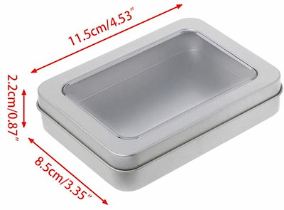 Qoo10] 缶ケース スチール缶 クリア窓付き蓋 小 : 腕時計