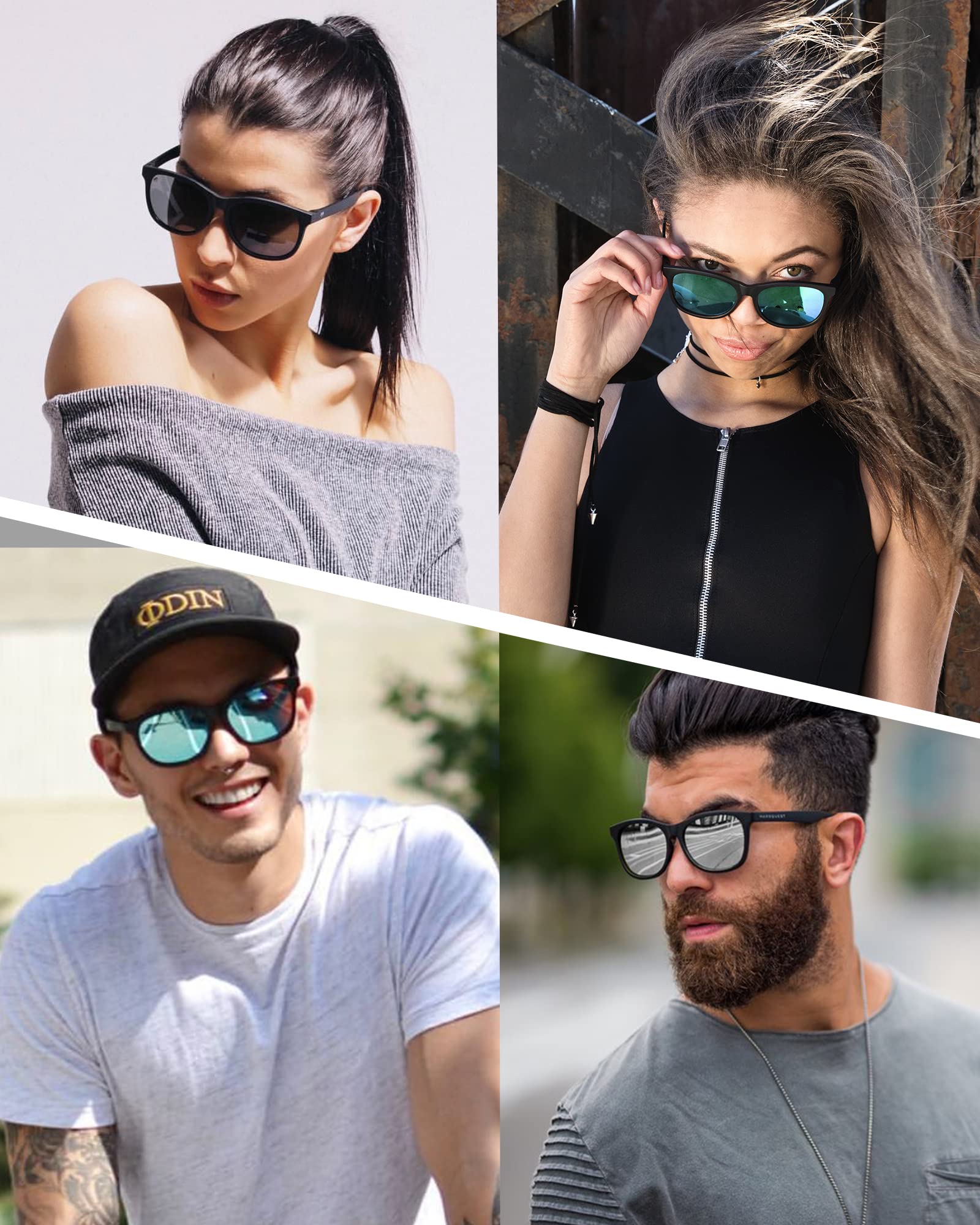 MARSQUEST サングラス 運転用 偏光サングラス 超軽量18g 抗衝撃 HD偏光レンズ UV400 紫外線カット サングラス メンズ ウェリントン型 レディース用 バイク用サングラス 収納袋付き