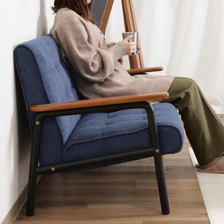 デザインソファ 2人掛 ジーンズ風生地 肘置き アイアンフレーム レトロソファ リビング 2Pチェア デザインソファ 2人掛 ジーンズ風生地 肘置き アイアンフレーム レトロソファ リビング 2Pチェア