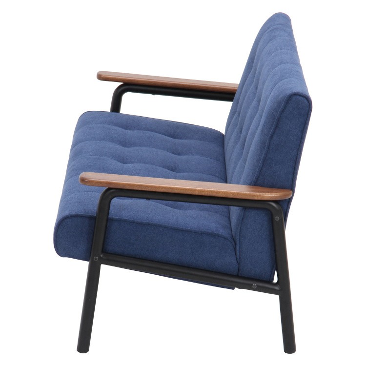 デザインソファ 2人掛 ジーンズ風生地 肘置き アイアンフレーム レトロソファ リビング 2Pチェア デザインソファ 2人掛 ジーンズ風生地 肘置き アイアンフレーム レトロソファ リビング 2Pチェア