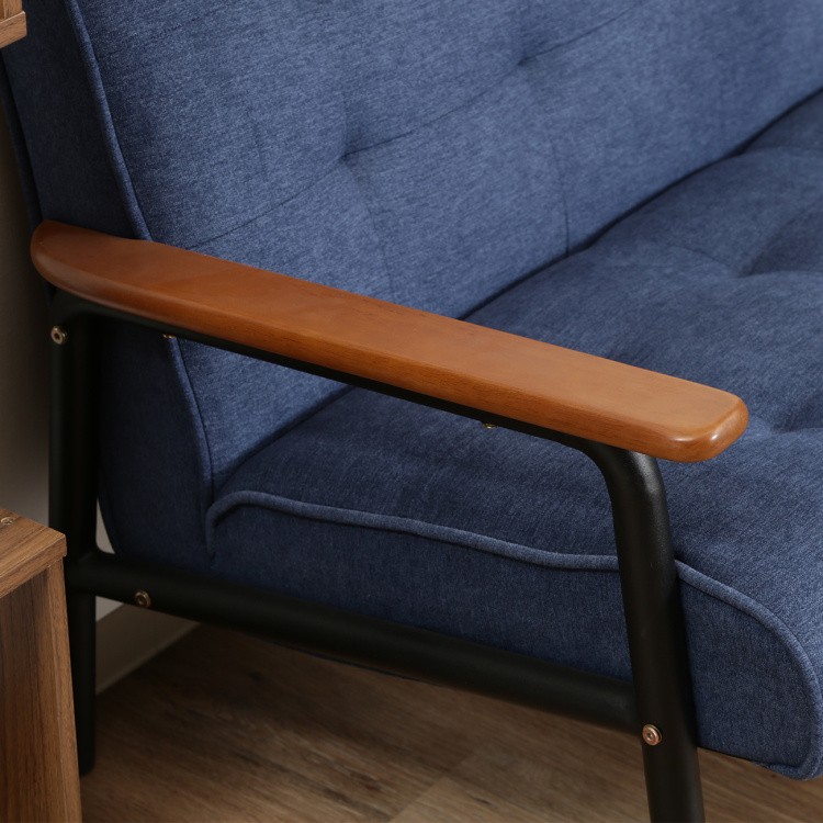 デザインソファ 2人掛 ジーンズ風生地 肘置き アイアンフレーム レトロソファ リビング 2Pチェア デザインソファ 2人掛 ジーンズ風生地 肘置き アイアンフレーム レトロソファ リビング 2Pチェア