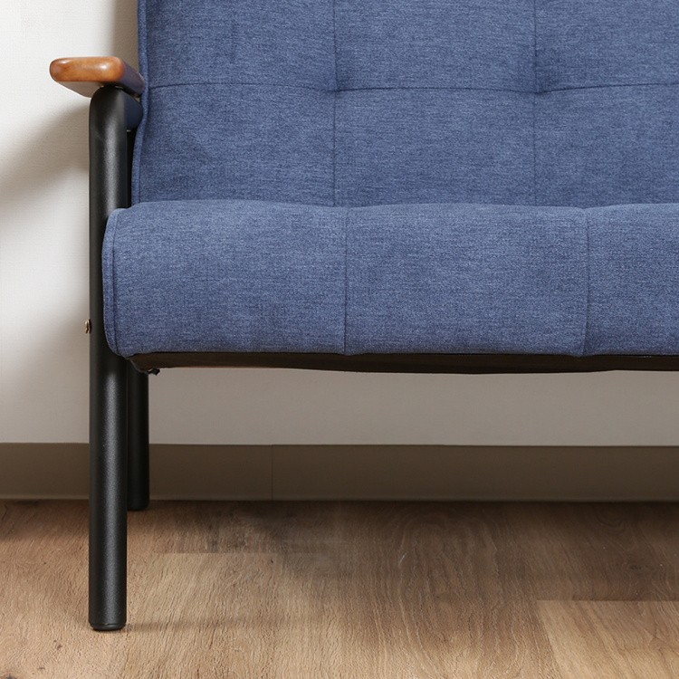 デザインソファ 2人掛 ジーンズ風生地 肘置き アイアンフレーム レトロソファ リビング 2Pチェア デザインソファ 2人掛 ジーンズ風生地 肘置き アイアンフレーム レトロソファ リビング 2Pチェア