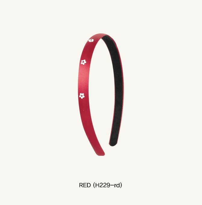 サテンフラワービーズヘアバンド_red/韓国ジュエリー 韓国の人気ブランド 人気ジュエリー 韓国ファッションスタイル