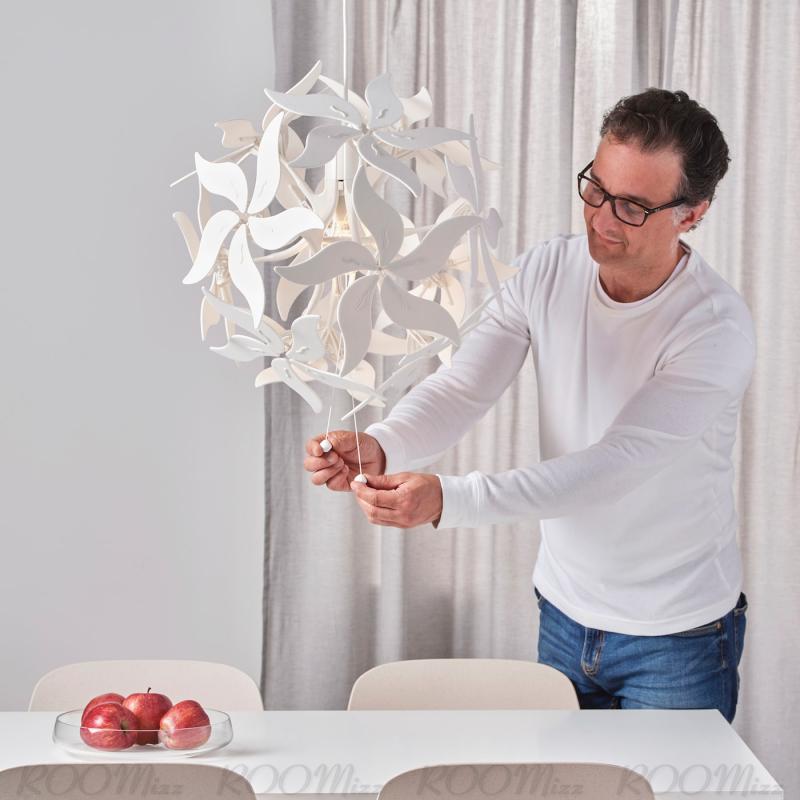 RAMSELE ラムセレ ペンダントランプ - フラワー/ホワイト 43 cm