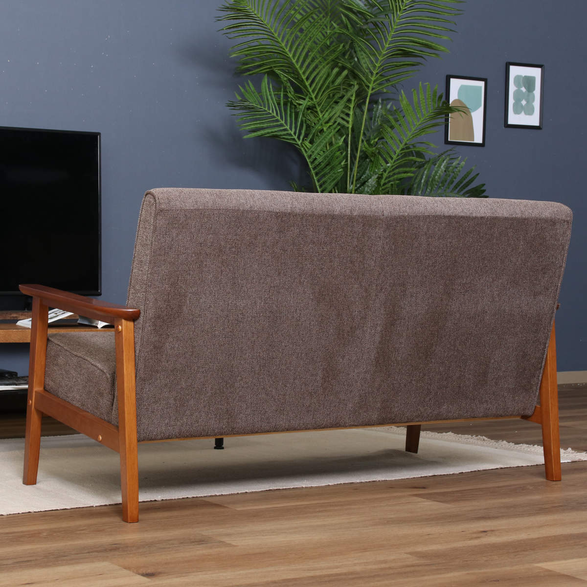 ソファ 2人掛け 幅128cm 厚手ファブリックソファ ミート ファブリック 天然木 木製 肘付き コンパクト 北欧風 ナチュラル ヴィンテージ調 シンプル ソファ 2人掛け 幅128cm 厚手ファブリックソファ ミート ファブリック 天然木 木製 肘付き コンパクト 北欧風 ナチュラル ヴィンテージ調 シンプル