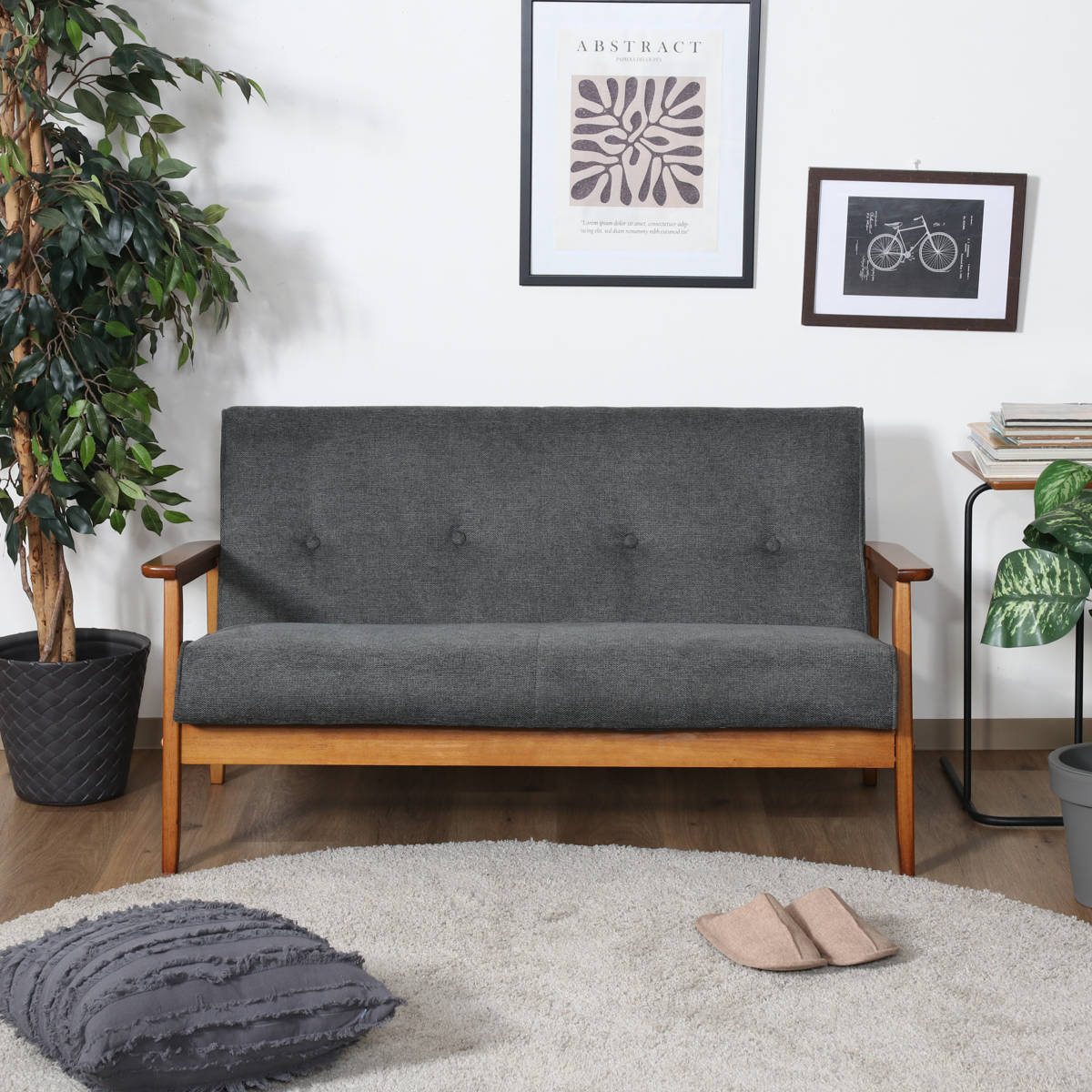 ソファ 2人掛け 幅128cm 厚手ファブリックソファ ミート ファブリック 天然木 木製 肘付き コンパクト 北欧風 ナチュラル ヴィンテージ調 シンプル ソファ 2人掛け 幅128cm 厚手ファブリックソファ ミート ファブリック 天然木 木製 肘付き コンパクト 北欧風 ナチュラル ヴィンテージ調 シンプル