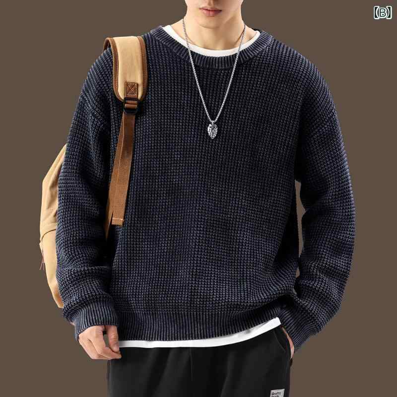 メンズ 春 長袖 厚手 ニット トップス スウェット セーター レイヤード 韓国 カジュアル おしゃれ 普段使い 動きやい 暖かい レジャー アウトドア ワーク