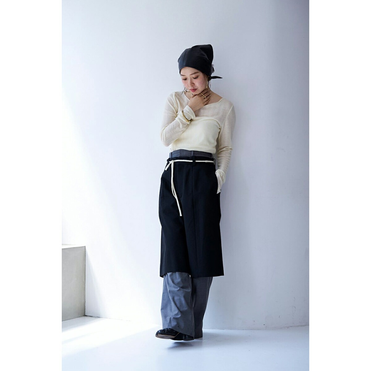 oll オール シアーニット sheer wool long sleeve with tie 450-05009 レディース 長袖 Vネック タイ セット カラ】 【mega】 oll オール シアーニット sheer wool long sleeve with tie 450-05009 レディース 長袖 Vネック タイ セット カラ】 【mega】