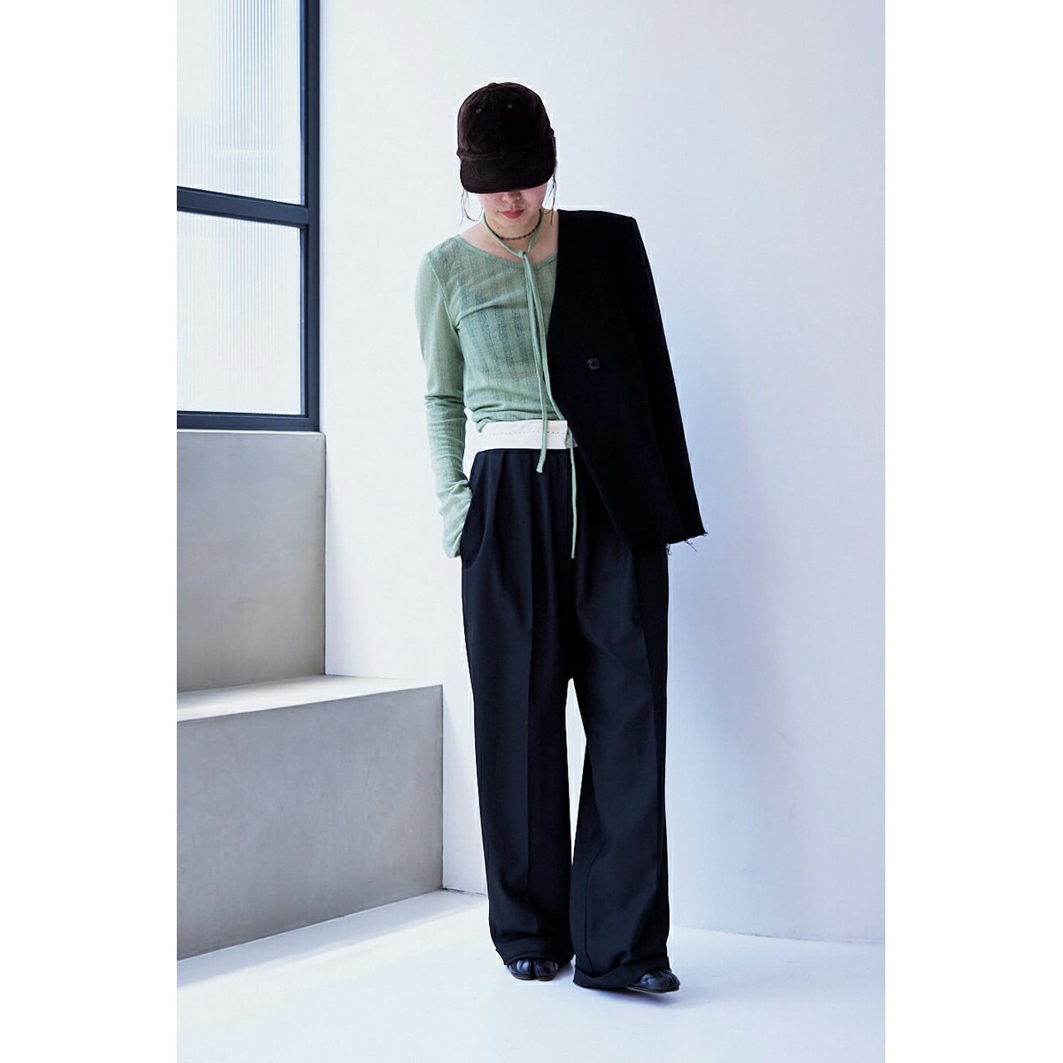 oll オール シアーニット sheer wool long sleeve with tie 450-05009 レディース 長袖 Vネック タイ セット カラ】 【mega】 oll オール シアーニット sheer wool long sleeve with tie 450-05009 レディース 長袖 Vネック タイ セット カラ】 【mega】