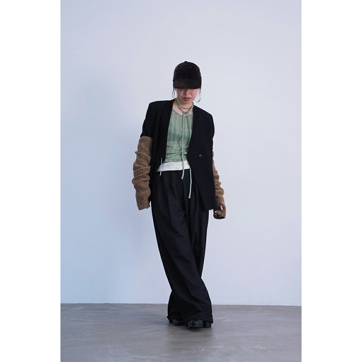 oll オール シアーニット sheer wool long sleeve with tie 450-05009 レディース 長袖 Vネック タイ セット カラ】 【mega】 oll オール シアーニット sheer wool long sleeve with tie 450-05009 レディース 長袖 Vネック タイ セット カラ】 【mega】