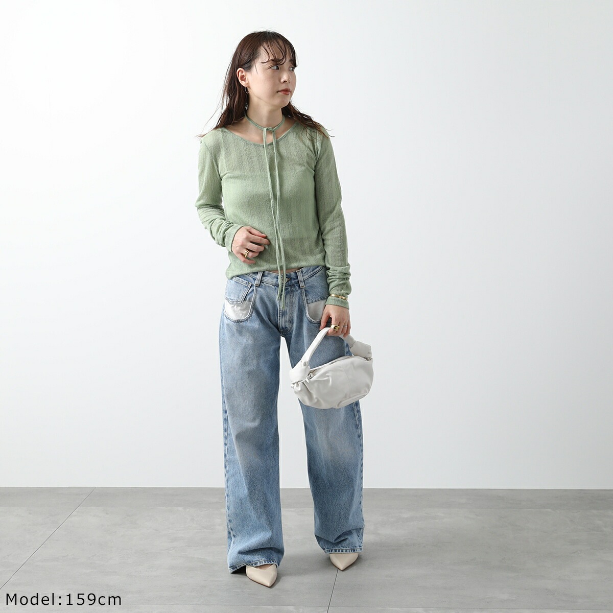 oll オール シアーニット sheer wool long sleeve with tie 450-05009 レディース 長袖 Vネック タイ セット カラ】 【mega】 oll オール シアーニット sheer wool long sleeve with tie 450-05009 レディース 長袖 Vネック タイ セット カラ】 【mega】