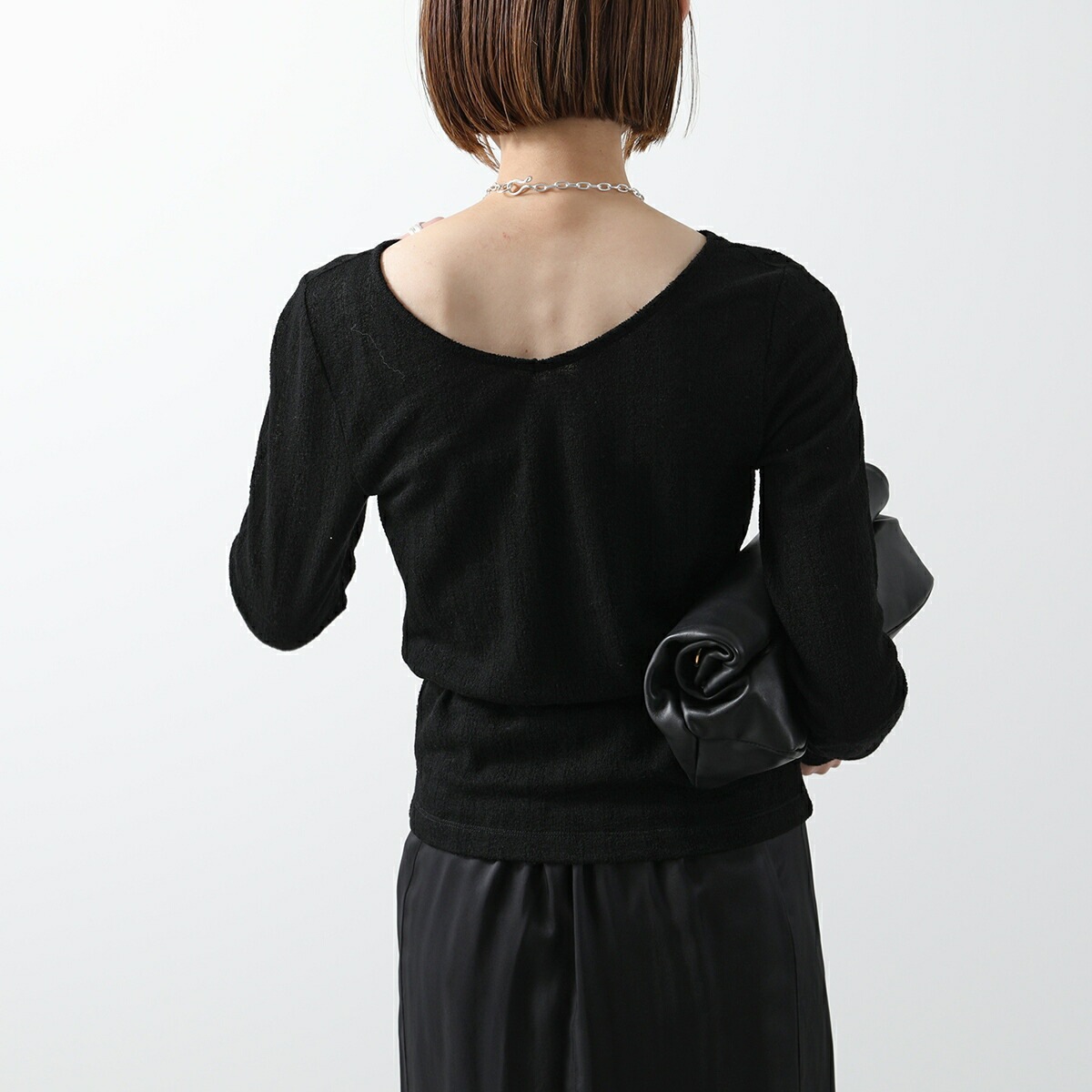 oll オール シアーニット sheer wool long sleeve with tie 450-05009 レディース 長袖 Vネック タイ セット カラ】 【mega】 oll オール シアーニット sheer wool long sleeve with tie 450-05009 レディース 長袖 Vネック タイ セット カラ】 【mega】