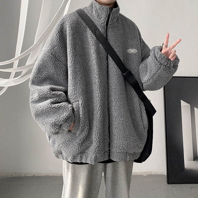 裏起毛 厚手 アウター メンズ ゆったり 両面着用 綿服 ラムズフリース PU 皮ジャンパト 綿入れ 中綿コート