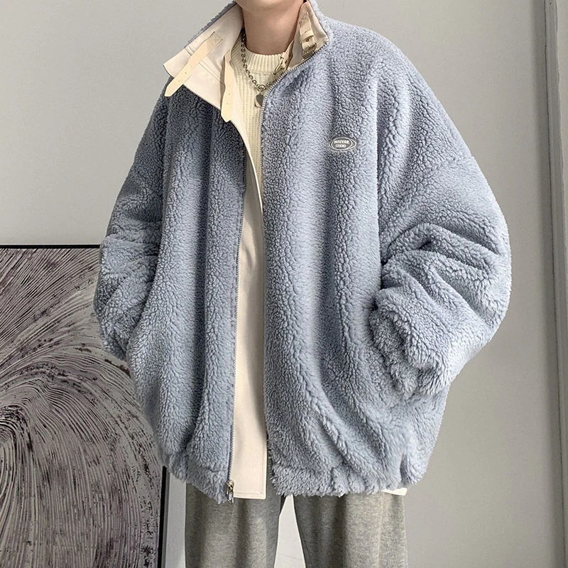 裏起毛 厚手 アウター メンズ ゆったり 両面着用 綿服 ラムズフリース PU 皮ジャンパト 綿入れ 中綿コート