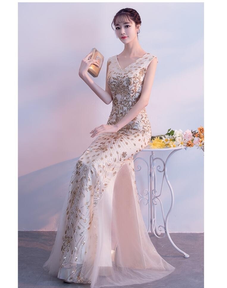 ワンショルダー エンパイア マーメイド スパンコール スリット 無袖 ナイトドレス パーティードレス ワンピース レディース ロングドレス ワンショルダー エンパイア マーメイド スパンコール スリット 無袖