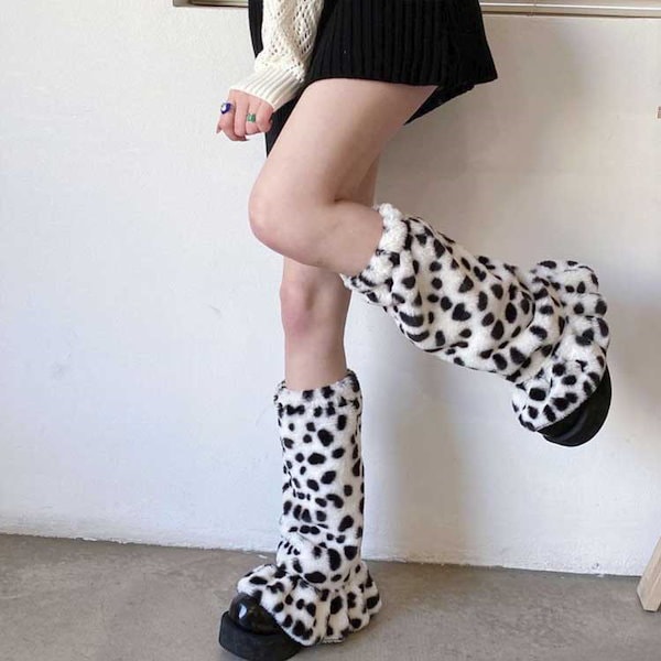Qoo10] ルーズソックス レオパード柄ファーレッグ