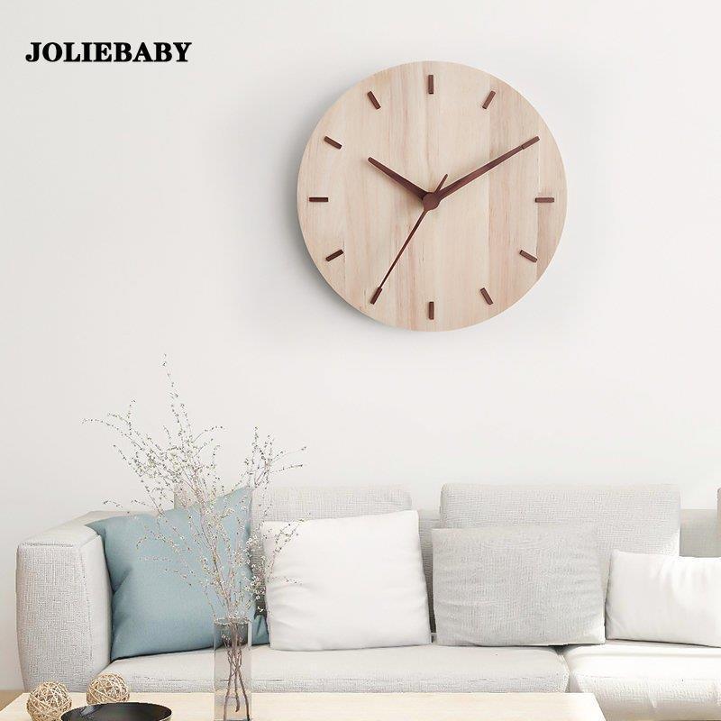 壁掛け時計 掛け時計 クロック おしゃれ 木製 北欧 天然木 木目 静音 見やすい インテリア お洒落 装飾 子供部屋 軽量 リビング 非電波 とけい 30CM