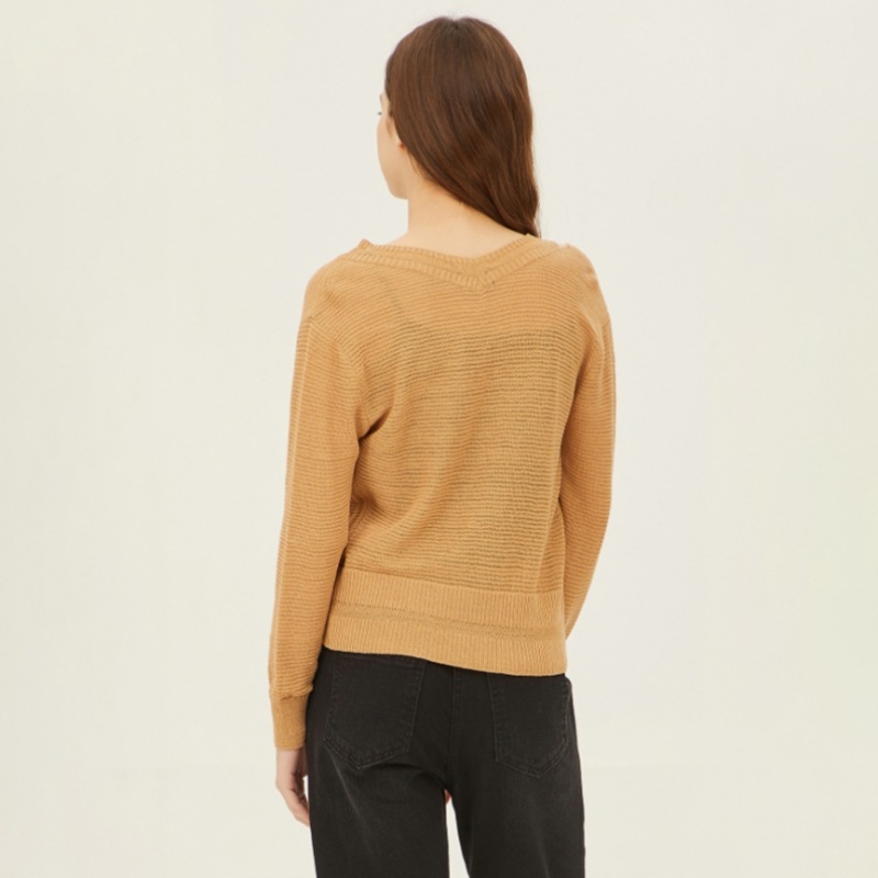 (シスレー) シスレーカットアウトネックニットカーディガン SAKC02241_BE (シスレー) シスレーカットアウトネックニットカーディガン SAKC02241_BE