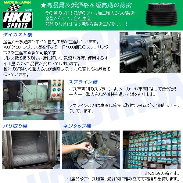 HKB SPORTS/東栄産業 ボスキット ダイハツ系 日本製 アルミダイカスト/ABS樹脂 OD-234