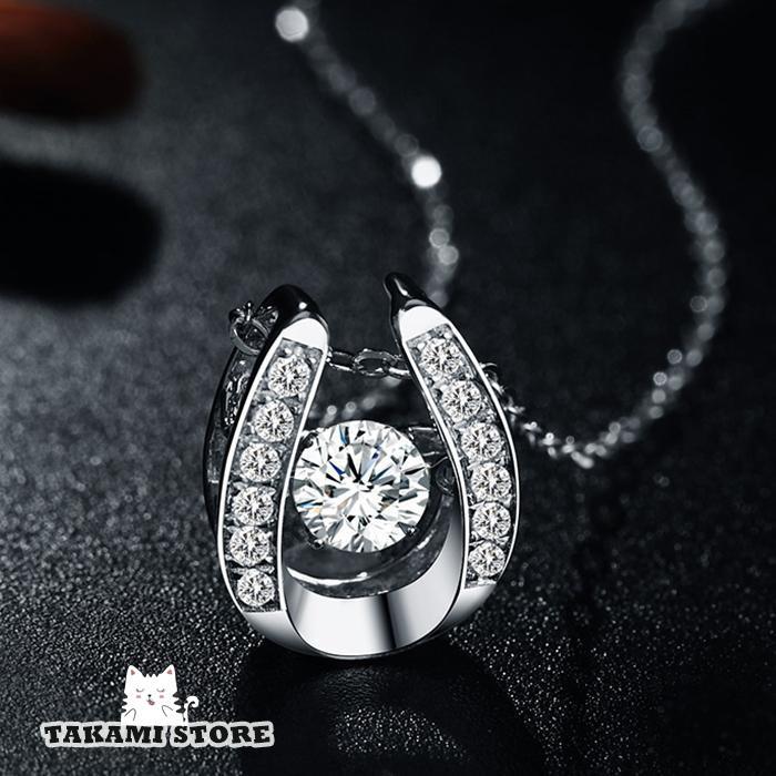 ネックレス レディース 馬蹄 揺れるダイヤ ラッキーモチーフ 誕生日プレゼント 女性 妻 嫁 母 娘 クリスマスギフト お祝い 20代30代40代50代